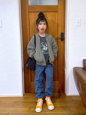 「GLOBAL WORK（グローバルワーク）のアイテム」を使った、おははさん（キッズ・135cm）の冬コーディネート