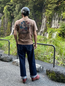 「Deluxewareのアイテム」を使った、mino さん（メンズ・168cm）の秋コーディネート