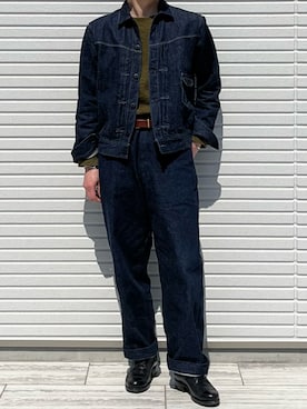 「アイテム（デニムジャケット）」を使った、mino さん（メンズ・168cm・30代）の春コーディネート