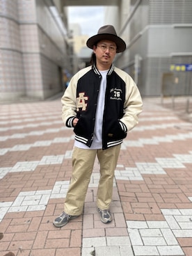 「アイテム（スタジャン）」を使った、purinさん（メンズ・173cm・30代）の冬コーディネート