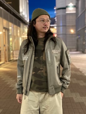 「アイテム（ブルゾン）」を使った、purinさん（メンズ・173cm・30代）の秋コーディネート