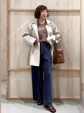 「THE SHOP TK （ザ ショップ ティーケー ）のオブリックトゥパンプス（パンプス）」を使った、nakoさん（レディース・158cm）の秋コーディネート