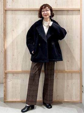 「THE SHOP TK （ザ ショップ ティーケー ）のオブリックトゥパンプス（パンプス）」を使った、nakoさん（レディース・158cm）の冬コーディネート