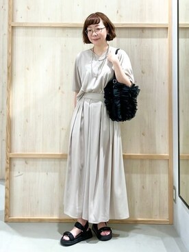 「THE SHOP TK （ザ ショップ ティーケー ）のアイテム（トートバッグ）」を使った、nakoさん（レディース・158cm）の夏コーディネート