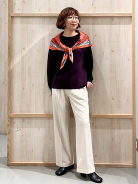 「THE SHOP TK （ザ ショップ ティーケー ）のオブリックトゥパンプス（パンプス）」を使った、nakoさん（レディース・158cm）の秋コーディネート