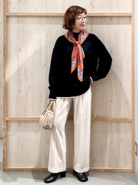 「THE SHOP TK （ザ ショップ ティーケー ）のオブリックトゥパンプス（パンプス）」を使った、nakoさん（レディース・158cm）の冬コーディネート