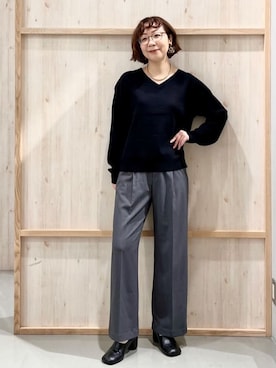「THE SHOP TK （ザ ショップ ティーケー ）のオブリックトゥパンプス（パンプス）」を使った、nakoさん（レディース・158cm）の秋コーディネート