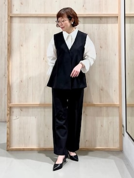 「THE SHOP TK （ザ ショップ ティーケー ）のアイテム（ベスト）」を使った、nakoさん（レディース・158cm）の冬コーディネート