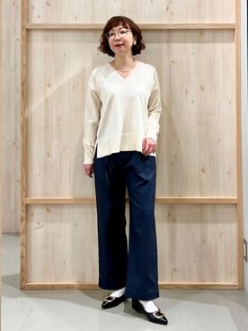 「THE SHOP TK （ザ ショップ ティーケー ）のアイテム（パンプス）」を使った、nakoさん（レディース・158cm）の春コーディネート