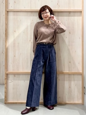 「THE SHOP TK （ザ ショップ ティーケー ）のオブリックトゥパンプス（パンプス）」を使った、nakoさん（レディース・158cm）の秋コーディネート