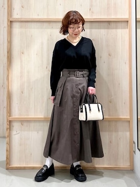 「THE SHOP TK （ザ ショップ ティーケー ）のアイテム（スカート）」を使った、nakoさん（レディース・158cm）の春コーディネート