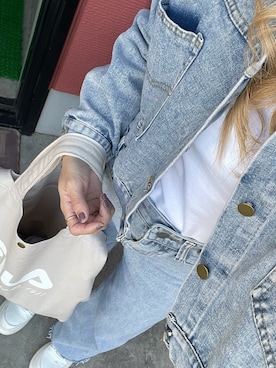 「GRL」｜「アイテム（デニムジャケット）」を使った、CHIHOさん（レディース・159cm）の春コーディネート