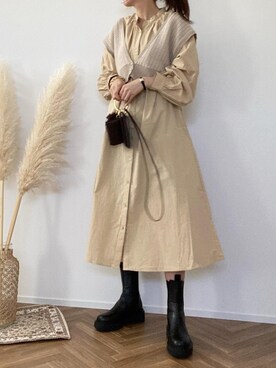 「H&M（エイチ・アンド・エム）のアイテム（ブーツ）」を使った、minminmaaaさん（レディース・168cm）の夏コーディネート