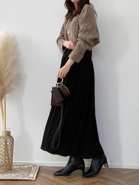 「CLANE（クラネ）のアイテム（スカート）」を使った、minminmaaaさん（レディース・168cm）の秋コーディネート