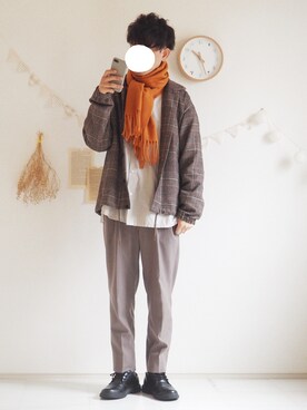 「WYM LIDNM（ウィム バイ リドム）のRELAX DRAPE SET-UP/セットアップ（セットアップ）」を使った、ぺいさん（メンズ・168cm）の秋コーディネート