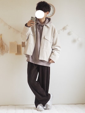 「ブラウンパンツ」｜「アイテム（その他）」を使った、ぺいさん（メンズ・168cm）の冬コーディネート