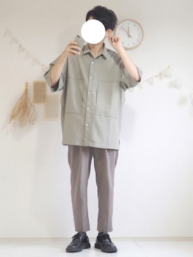 「WYM LIDNM（ウィム バイ リドム）のRELAX DRAPE SET-UP/セットアップ（セットアップ）」を使った、ぺいさん（メンズ・168cm）の夏コーディネート