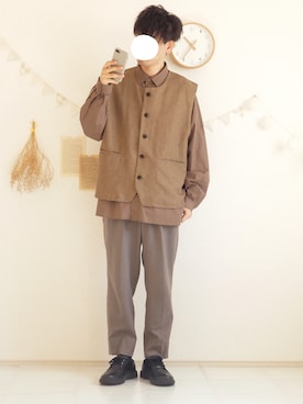 「WYM LIDNM（ウィム バイ リドム）のRELAX DRAPE SET-UP/セットアップ（セットアップ）」を使った、ぺいさん（メンズ・168cm）の秋コーディネート