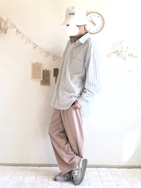 「フレアスラックス」｜「アイテム（その他）」を使った、ぺいさん（メンズ・168cm）の春コーディネート