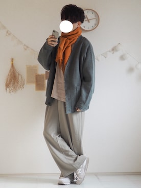 「ゆるカジ」｜「アイテム（セットアップ）」を使った、ぺいさん（メンズ・168cm）の冬コーディネート