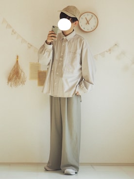「グレーコーデ」｜「アイテム（セットアップ）」を使った、ぺいさん（メンズ・168cm）の秋コーディネート