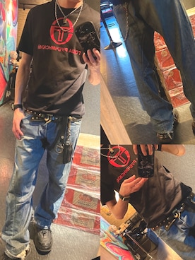 「Gosha Rubchinskiy（ゴーシャラブチンスキー）のアイテム（トップス）」を使った、ハヤシ"TIG"タイゴさん（メンズ・172cm）の夏コーディネート