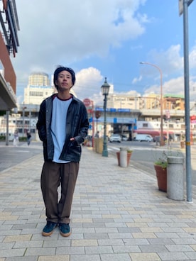 「schott（ショット）の【直営限定】Schott/ショット/MILITARY SLACKS/ミリタリースラックス（その他パンツ）」を使った、kenshinさん（メンズ・162cm）の秋コーディネート