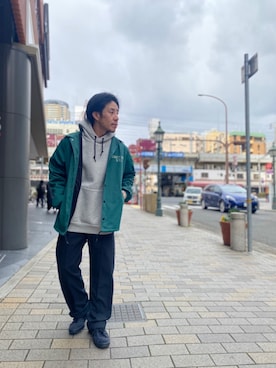 「schott（ショット）の【直営限定】Schott/ショット/MILITARY SLACKS/ミリタリースラックス（その他パンツ）」を使った、kenshinさん（メンズ・162cm）の冬コーディネート