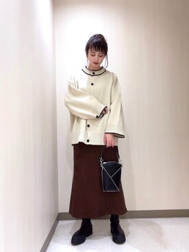 「クルーネック」｜「アイテム（その他）」を使った、yorisa さん（レディース・163cm）の秋コーディネート