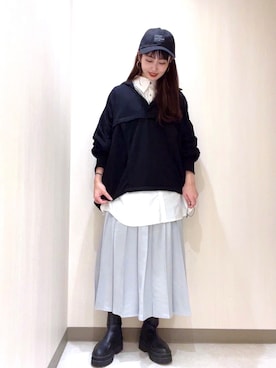「JEANASIS（ジーナシス）のアイテム（キャップ）」を使った、yorisa さん（レディース・163cm）の秋コーディネート