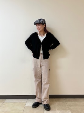 「override 」｜「アイテム（ハンチング/ベレー帽）」を使った、acoさん（レディース・163cm）の夏コーディネート