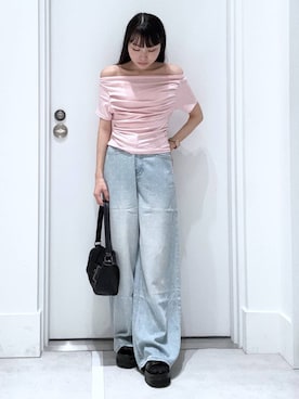「アイテム（ハンドバッグ）」を使った、みくさん（レディース・155cm）の夏コーディネート