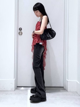 「アイテム（チュニック）」を使った、みくさん（レディース・155cm）の秋コーディネート