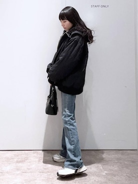 「FOREVER 21（フォーエバー トゥエンティーワン）のアイテム（パンツ）」を使った、みくさん（レディース・155cm）の冬コーディネート