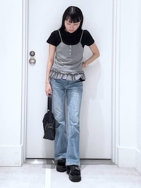 「アイテム（ハンドバッグ）」を使った、みくさん（レディース・155cm）の夏コーディネート