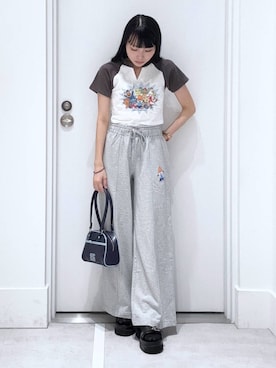 「アイテム（スウェットパンツ）」を使った、みくさん（レディース・155cm・20代）の夏コーディネート