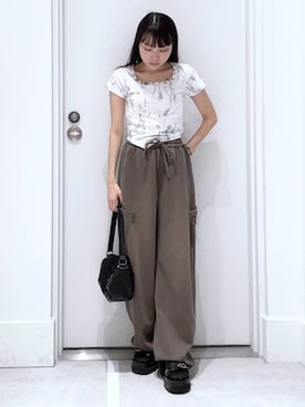 「アイテム（ハンドバッグ）」を使った、みくさん（レディース・155cm）の夏コーディネート