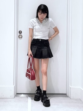 「アイテム（デニムスカート）」を使った、みくさん（レディース・155cm・20代）の夏コーディネート