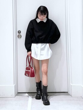 「FOREVER 21（フォーエバー トゥエンティーワン）のアイテム（スウェット）」を使った、みくさん（レディース・155cm）の春コーディネート