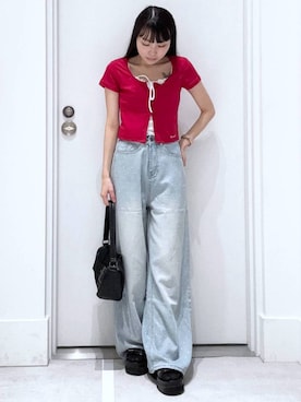 「FOREVER 21（フォーエバー トゥエンティーワン）のアイテム」を使った、みくさん（レディース・155cm）の夏コーディネート