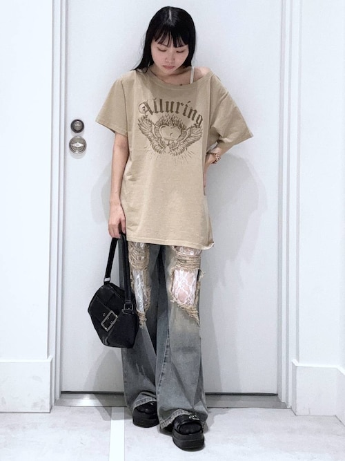 【2025SS】ダメージレースデニムパンツ