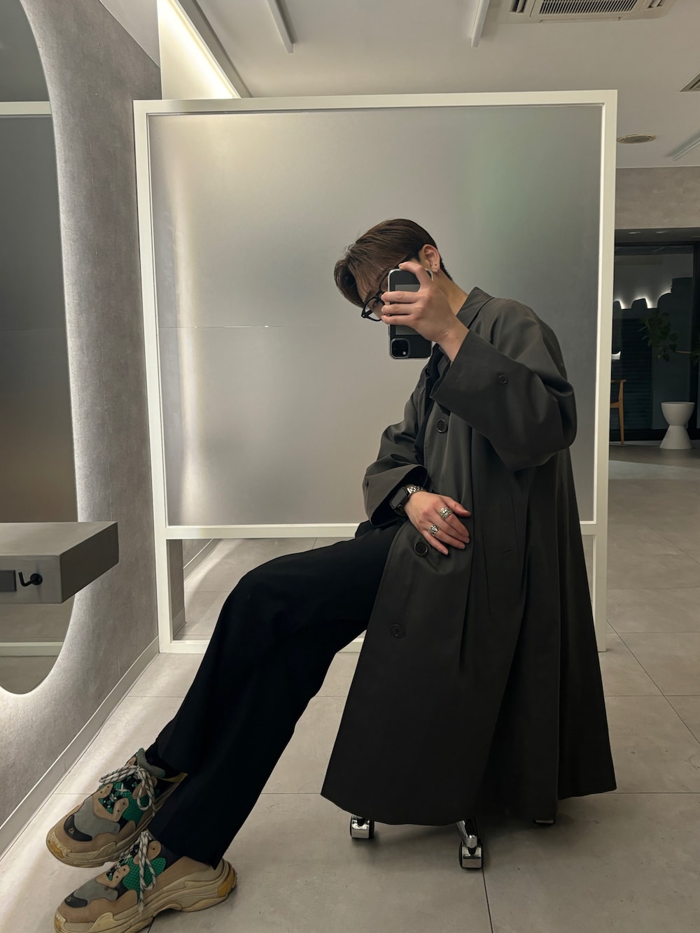 Burberry's グレー ステンカラーコート Burberrys ステンカラーコート