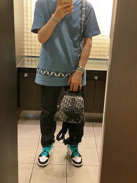 「アイテム（デジタル腕時計）」を使った、朧さん（メンズ・172cm）の夏コーディネート