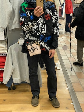 「FENDI（フェンディ）のアイテム」を使った、朧さん（メンズ・172cm）の冬コーディネート