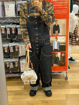 「アイテム（オールインワン・サロペット）」を使った、朧さん（メンズ・172cm）の秋コーディネート