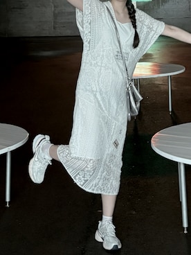 「ROSE BUD（ローズバッド）のアイテム（ショルダーバッグ、シルバー系）」を使った、watergirlさん（レディース・158cm）の夏コーディネート