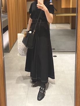 「HARE（ハレ）のアイテム（スカート、ブラック系）」を使った、watergirlさん（レディース・158cm）の秋コーディネート