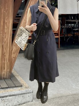 「UNIQLO × JIL SANDERのアイテム（ワンピース/ドレス、ブラック系）」を使った、watergirlさん（レディース・158cm）の夏コーディネート