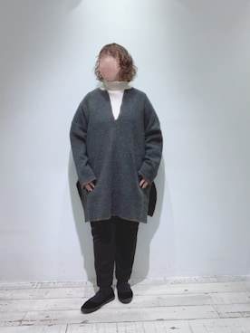「ジャージーパンツ」｜「アイテム（その他シューズ）」を使った、naさん（レディース・155cm）の冬コーディネート