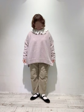 「襟付きトップス」｜「アイテム（その他シューズ）」を使った、naさん（レディース・155cm）の秋コーディネート